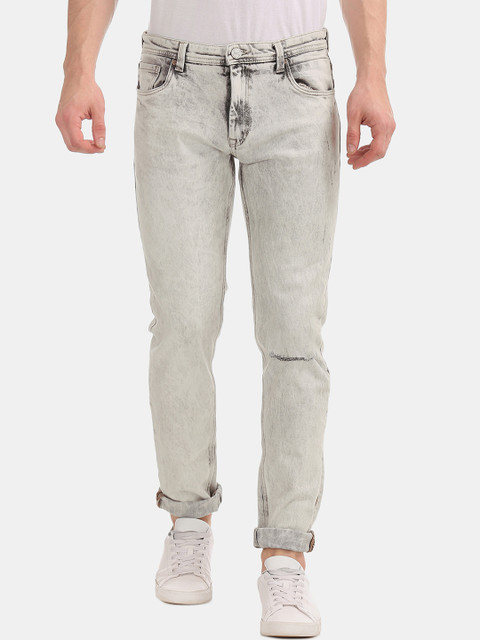 

Cherokee Men Grey Slim Fit Low-Rise Slash Knee Stretchable Jeans