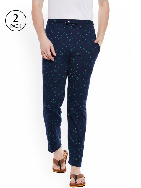

VIMAL Men Pack of 2 Navy Blue Printed Lounge Pants