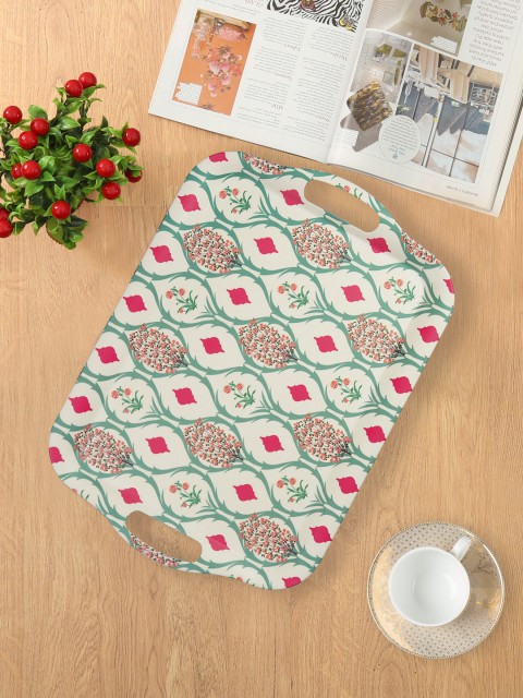 

India Circus by Krsnaa Mehta White & Red Printed Serving Tray