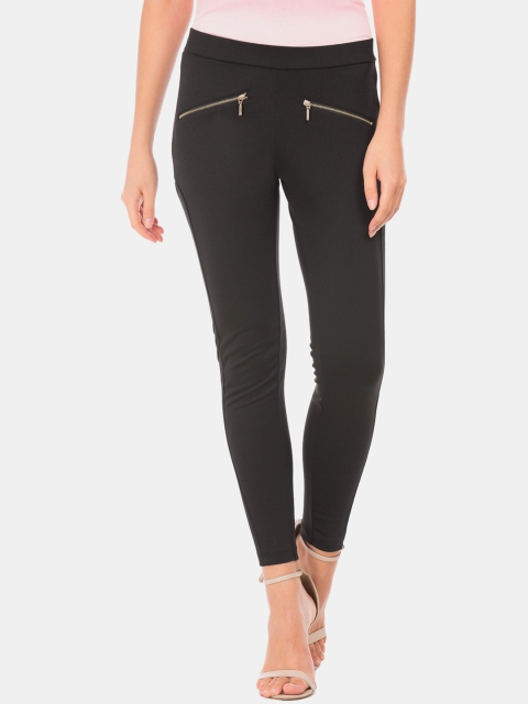 

Cherokee Women Black Regular Fit Solid Treggings