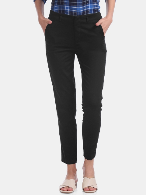 

Cherokee Women Black Slim Fit Solid Regular Trousers