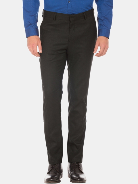 

Excalibur Men Black Slim Fit Solid Formal Trousers