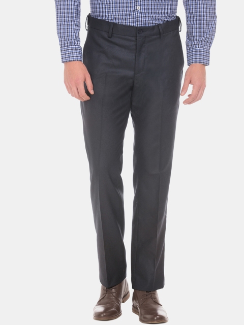 

Excalibur Men Blue Regular Fit Solid Formal Trousers