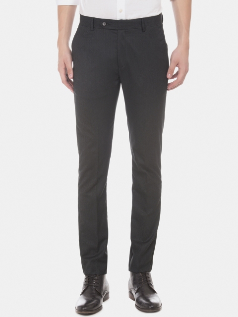 

Excalibur Men Grey Slim Fit Solid Formal Trousers