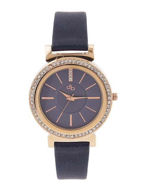 

DressBerry Women Navy Embellished Dial Watch MFBTMLDBC6, Navy blue