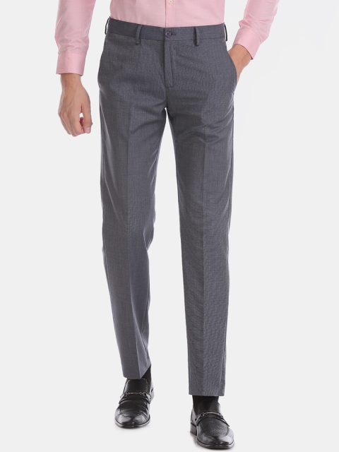 

Excalibur Men Blue Regular Fit Solid Formal Trousers