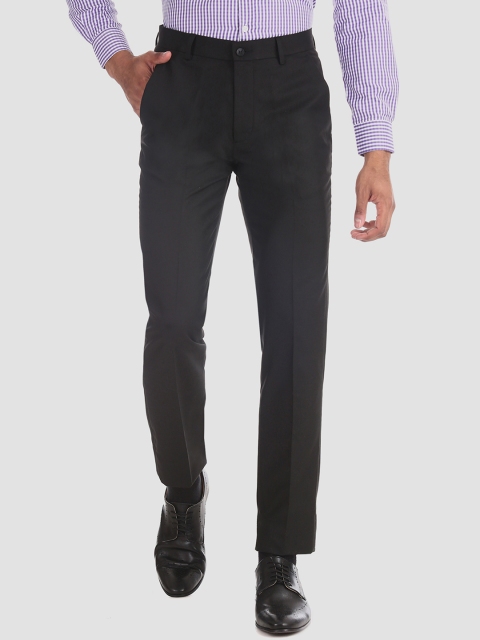 

Excalibur Men Black Slim Fit Solid Formal Trousers