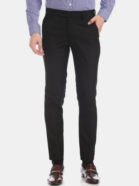 

Excalibur Men Black Slim Fit Solid Formal Trousers