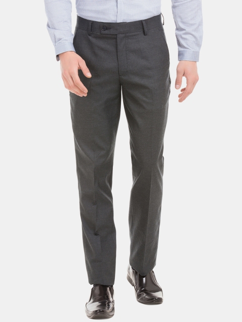 

Excalibur Men Grey Slim Fit Solid Formal Trousers