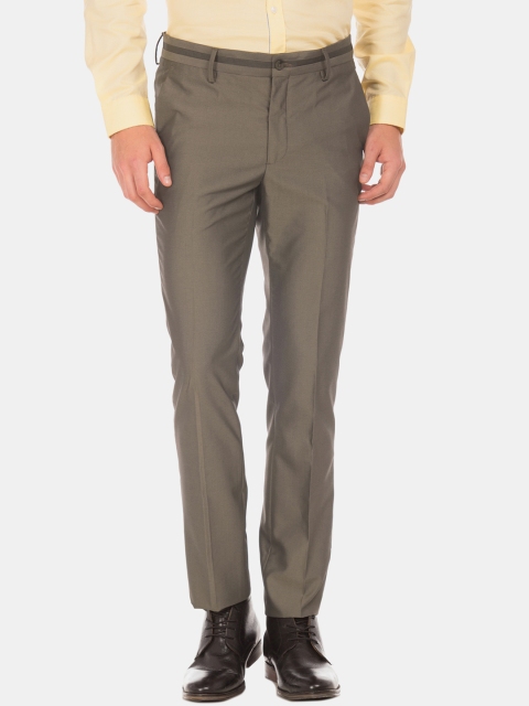 

Excalibur Men Brown Slim Fit Solid Formal Trousers