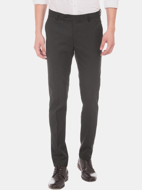 

Excalibur Men Black Slim Fit Solid Formal Trousers