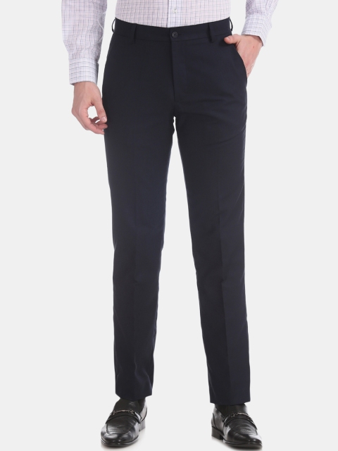 

Excalibur Men Navy Blue Slim Fit Solid Formal Trousers