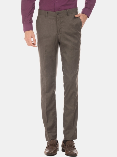 

Excalibur Men Brown Super Slim Fit Solid Formal Trousers