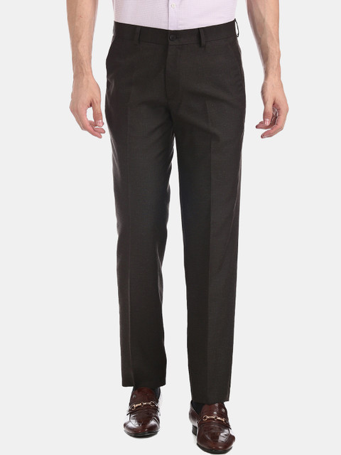 

Excalibur Men Brown Classic Regular Fit Self Design Formal Trousers