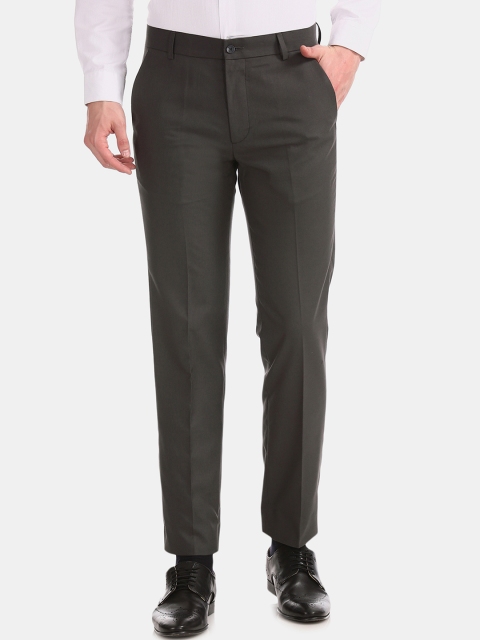 

Excalibur Men Charcoal Grey Slim Fit Solid Formal Trousers