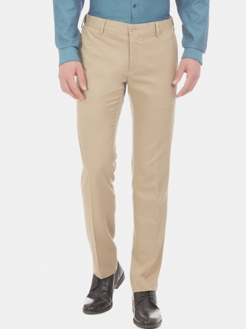 

Excalibur Men Beige Slim Fit Solid Regular Trousers