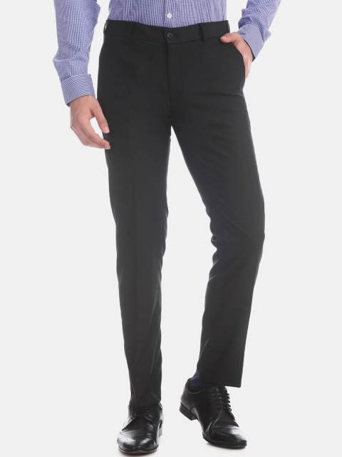 

Excalibur Men Black Slim Fit Solid Formal Trousers