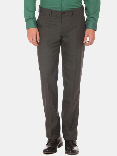 

Excalibur Men Charcoal Grey Regular Fit Solid Formal Trousers