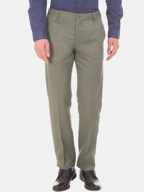 

Excalibur Men Green Regular Fit Solid Formal Trousers