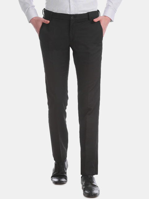 

Excalibur Men Black Regular Fit Solid Formal Trousers