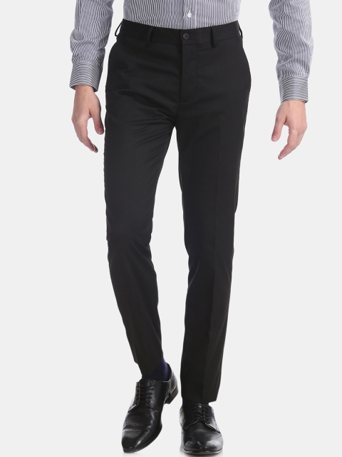 

Excalibur Men Black Slim Fit Solid Formal Trousers