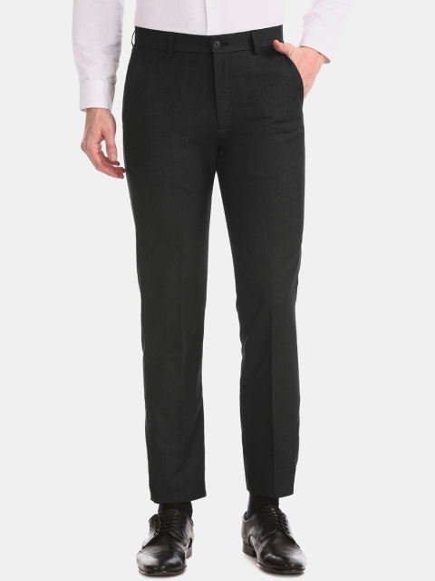 

Excalibur Men Grey Slim Fit Solid Formal Trousers