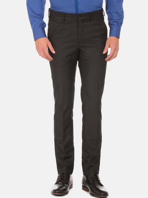 

Excalibur Men Black Slim Fit Solid Formal Trousers