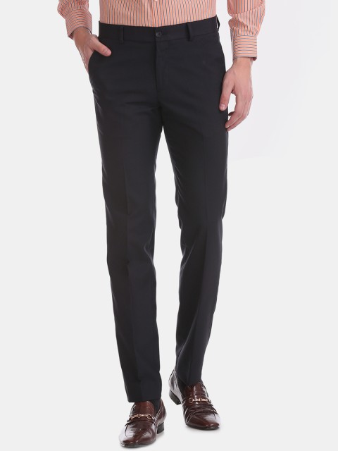 

Excalibur Men Navy Blue Slim Fit Solid Formal Trousers