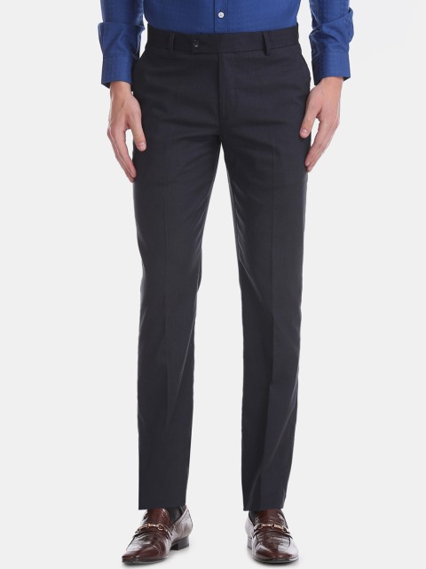 

Excalibur Men Navy Blue Slim Fit Solid Formal Trousers