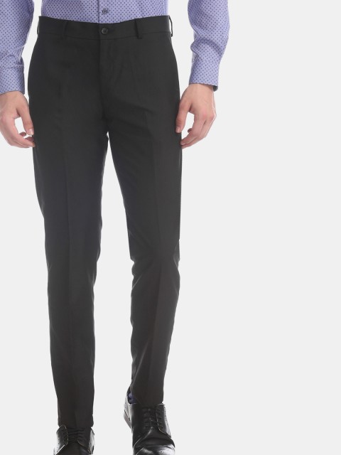 

Excalibur Men Black Slim Fit Solid Formal Trousers