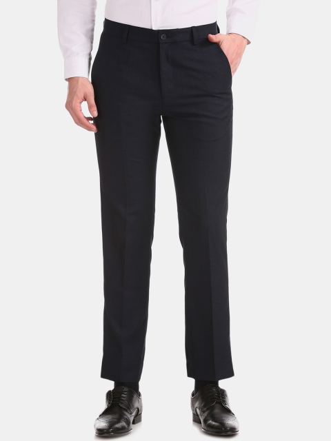 

Excalibur Men Navy Blue Slim Fit Solid Formal Trousers