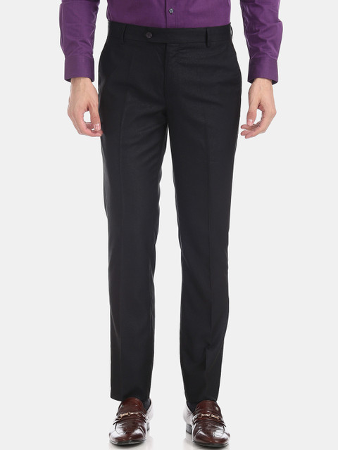 

Excalibur Men Navy Blue Slim Fit Solid Formal Trousers