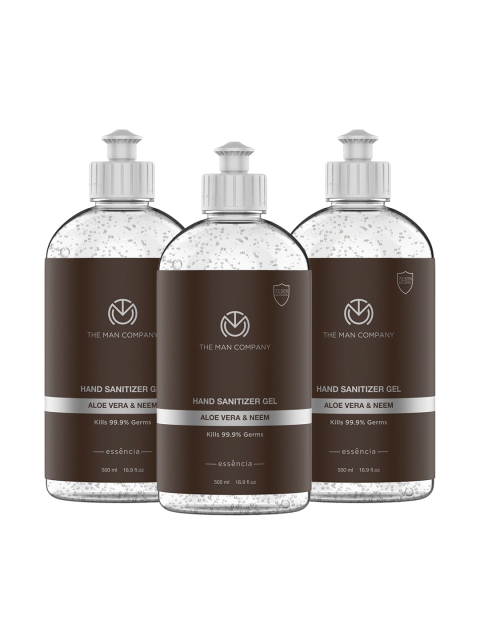 

THE MAN COMPANY Set of 3 Aloe Vera & Neem Hand Sanitizer, Transparent