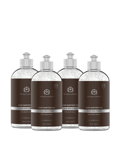 

THE MAN COMPANY Set of 4 Aloe Vera & Neem Hand Sanitizer Gel With 72.5% alcohol, White