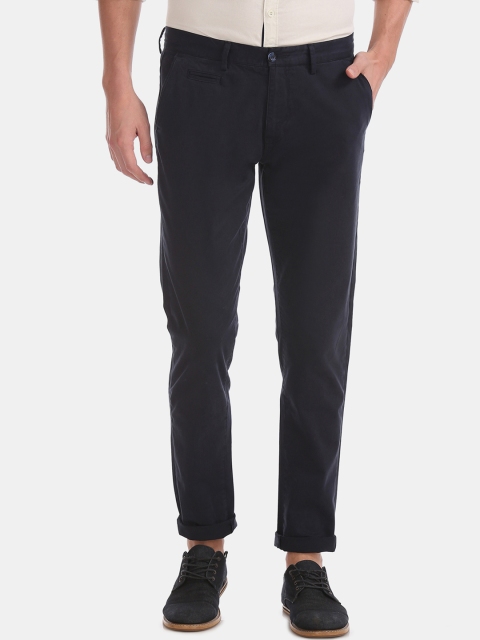 

Ruggers Men Blue Slim Fit Solid Regular Trousers