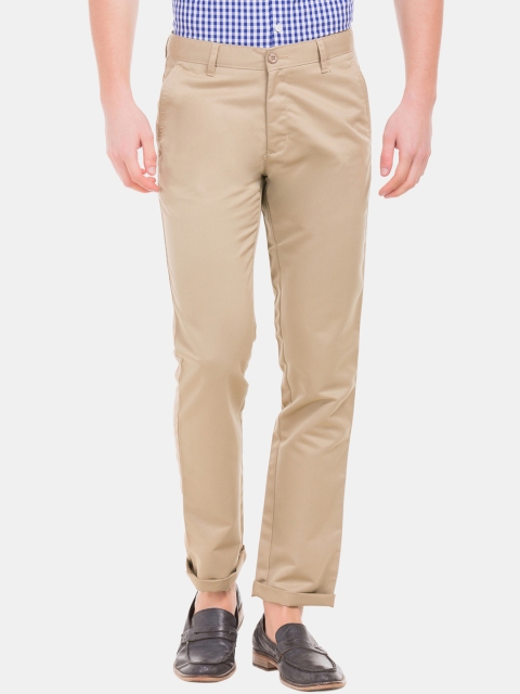 

Ruggers Men Beige Slim Fit Solid Regular Trousers
