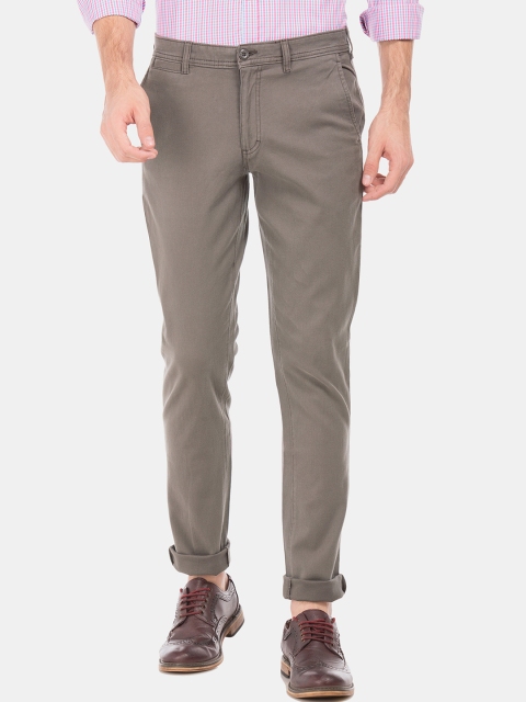 

Ruggers Men Grey Slim Fit Solid Regular Trousers