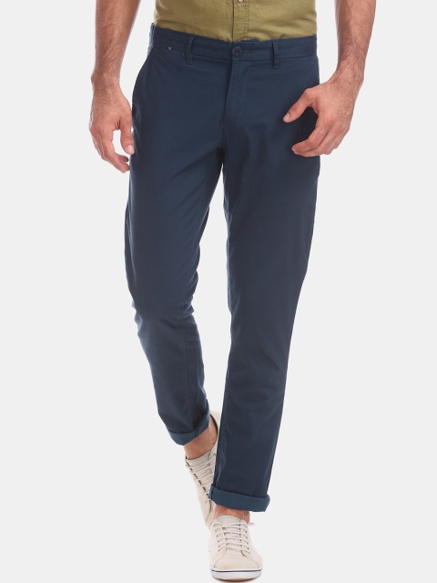 

Ruggers Men Blue Slim Fit Solid Regular Trousers