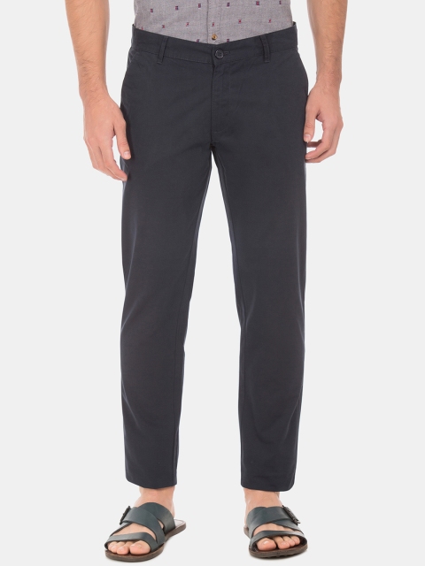 

Ruggers Men Navy Blue Slim Fit Solid Regular Trousers
