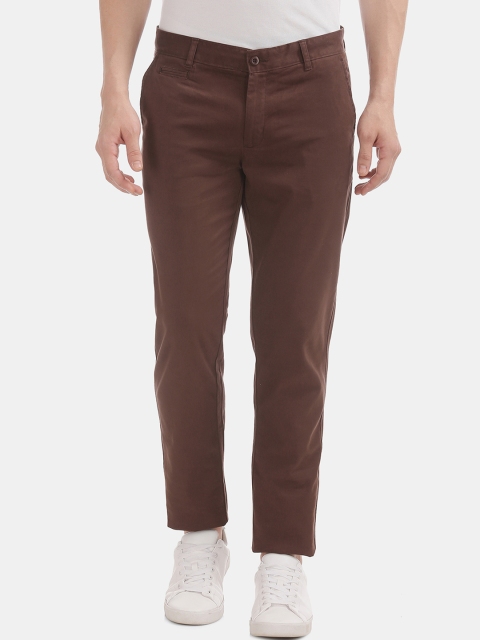 

Ruggers Men Brown Slim Fit Solid Regular Trousers