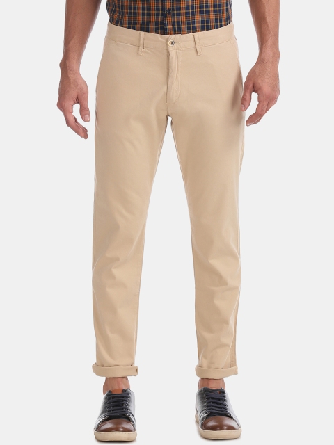 

Ruggers Men Beige Slim Fit Solid Regular Trousers