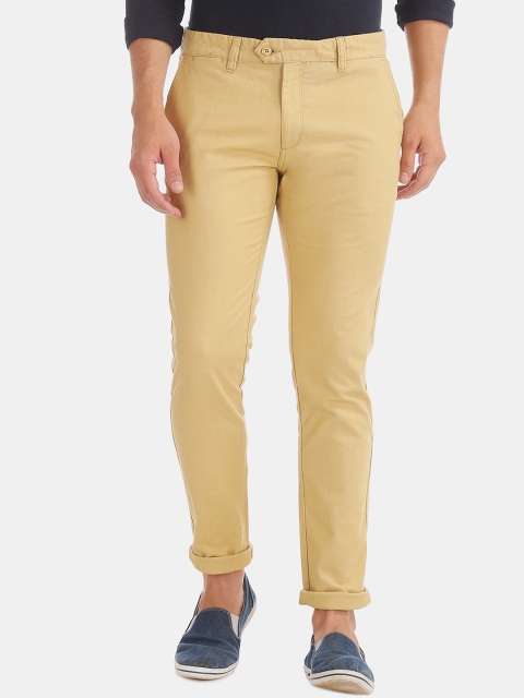 

Ruggers Men Beige Slim Fit Solid Regular Trousers