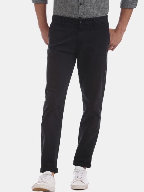 

Ruggers Men Black Slim Fit Solid Regular Trousers