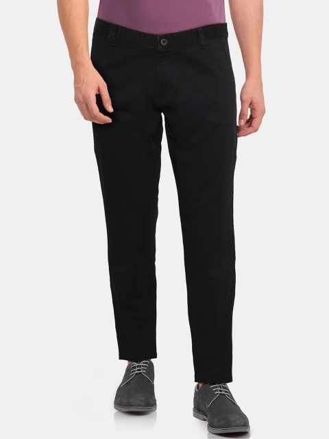 

Ruggers Men Black Slim Fit Solid Regular Trousers