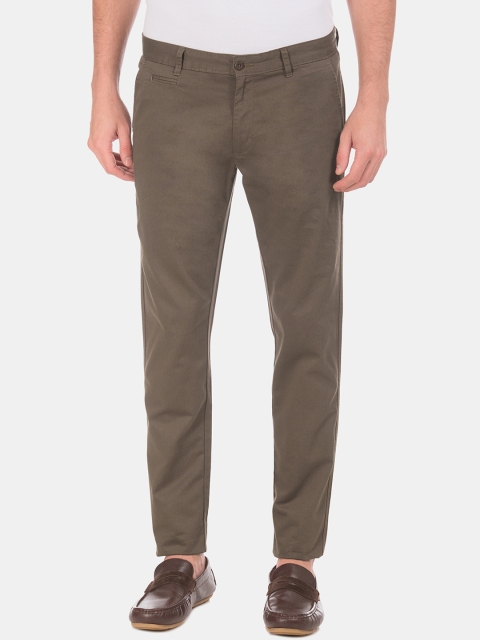 

Ruggers Men Brown Slim Fit Solid Regular Trousers