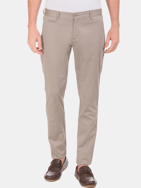 

Ruggers Men Beige Slim Fit Solid Regular Trousers