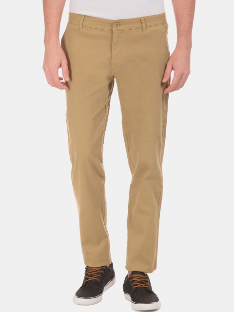 

Ruggers Men Beige Slim Fit Solid Chinos