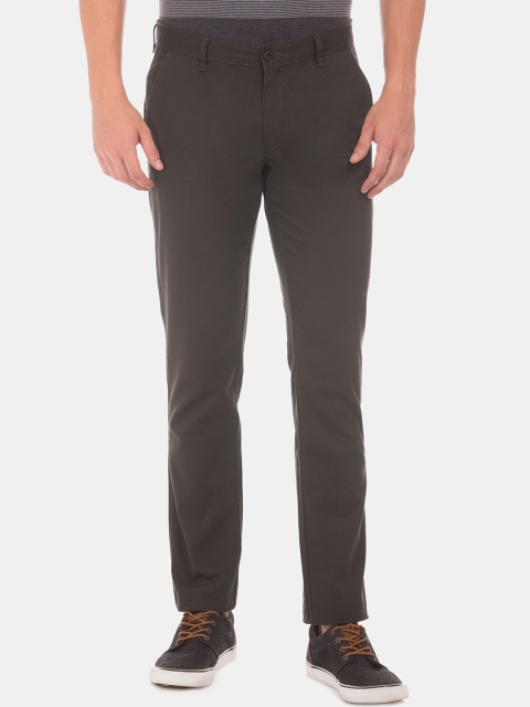 

Ruggers Men Brown Slim Fit Solid Regular Trousers