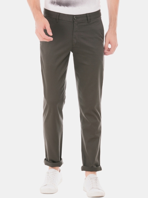 

Ruggers Men Charcoal Grey Slim Fit Solid Regular Trousers
