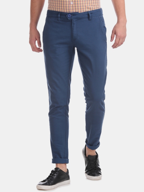 

Ruggers Men Blue Regular Fit Solid Regular Trousers